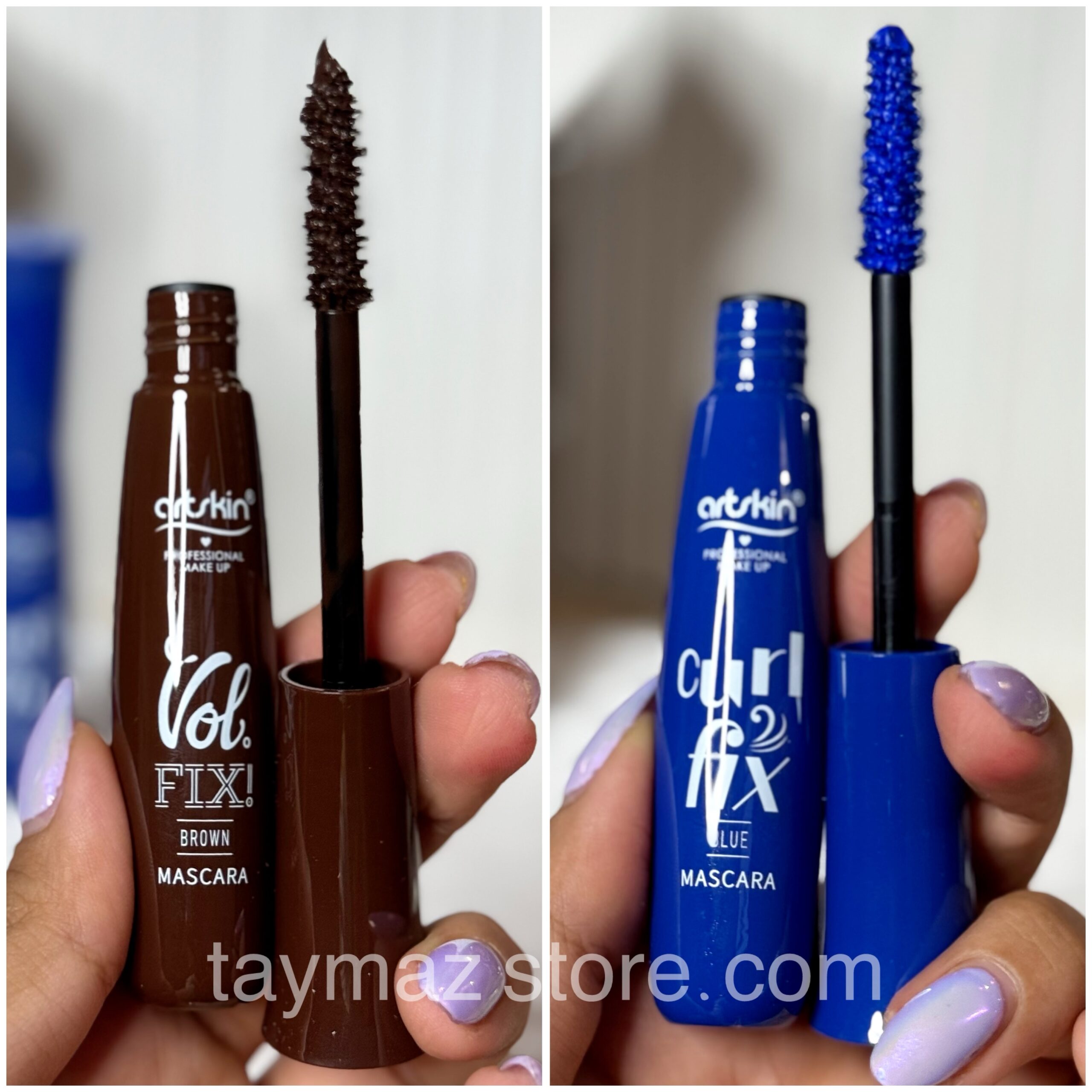 ریمل قهوه ای و آبی آرت اسکین artskin مدل Vol fix