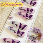 گیره مو کرومی بنفش مدل شیشه ای (جفتی)