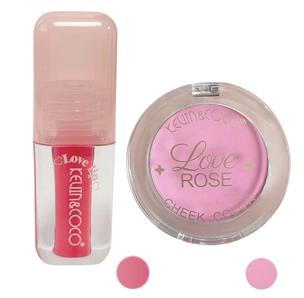 پک لیپ گلاس و رژگونه کوین اند کوو KEVIN&COCO مدل لاو رز