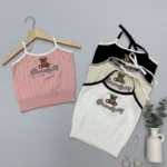 کراپ تاپ بافت وارداتی خرسی بند گره ای