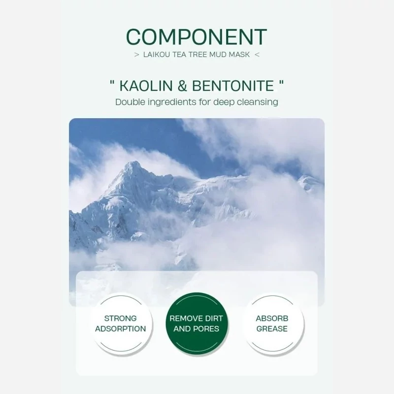 ماسک گچی ضد جوش تی تری Tea Treeبرند LAIKOU ساشه ای