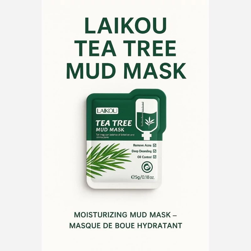 ماسک گچی ضد جوش تی تری Tea Treeبرند LAIKOU ساشه ای