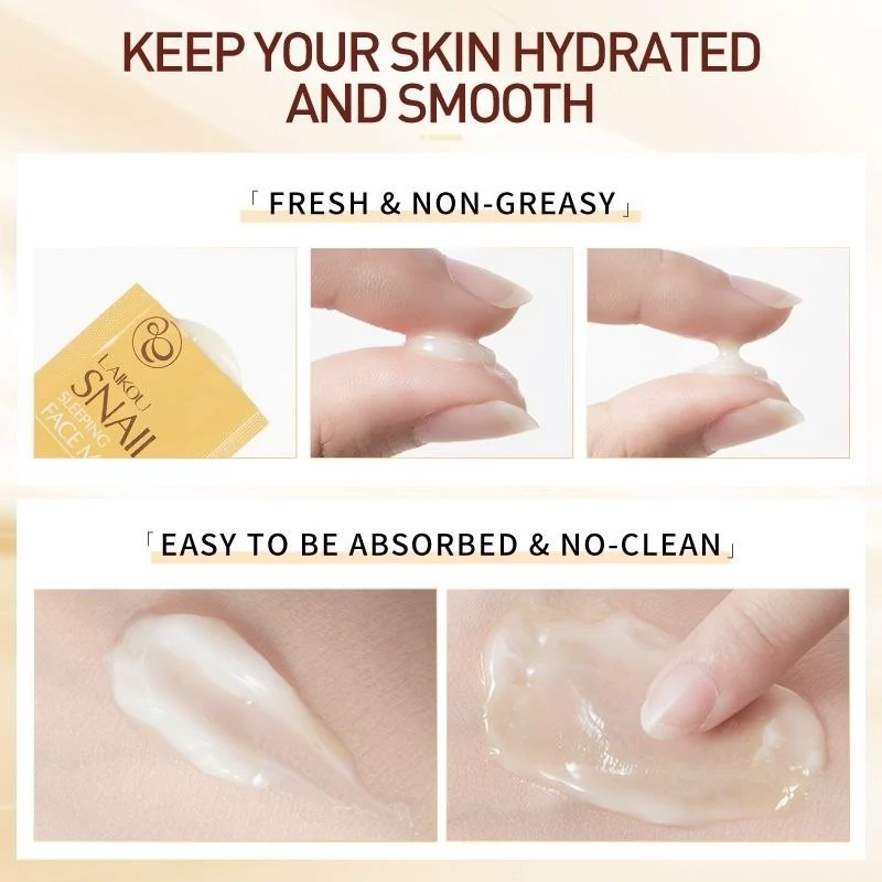 ماسک خواب تخصصی حلزون LAIKOU ساشه ای Snail Sleeping Mask